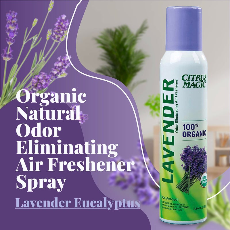Citrus Magic Organic Natural Odor Eliminating Air Freshener Spray  Lavender Eucalyptus  3-Ounce  Pack of 3 - Image 3